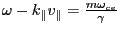 $ \omega - k_{\parallel}v_{\parallel} = {m\omega_{ce}\over{\gamma}}$